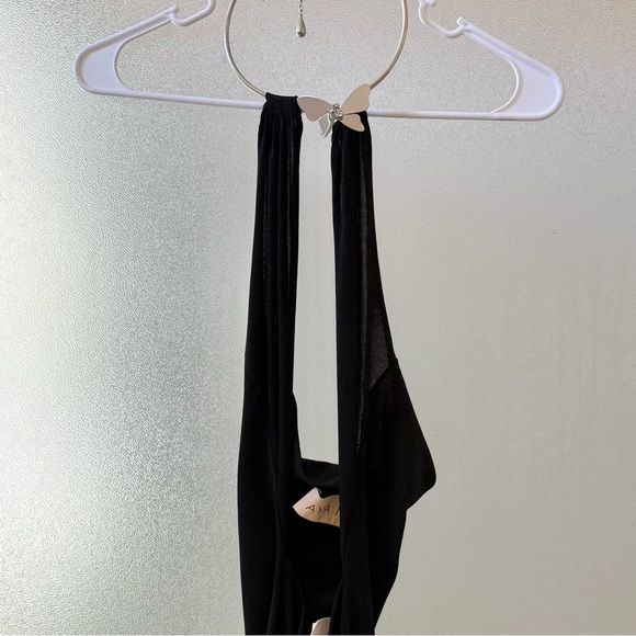 🆕 AYA MUSE Eryn Knit Butterfly Cutout Maxi Dress Black Sz M - Picture 2 of 7